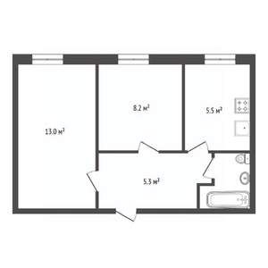 2-к квартира, вторичка, 35м2, 1/2 этаж