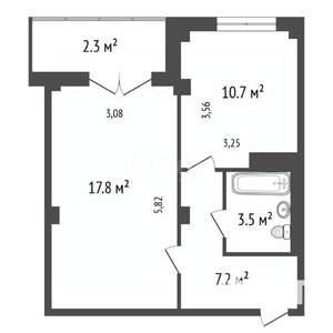 1-к квартира, вторичка, 39м2, 2/10 этаж