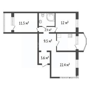 3-к квартира, вторичка, 80м2, 10/10 этаж