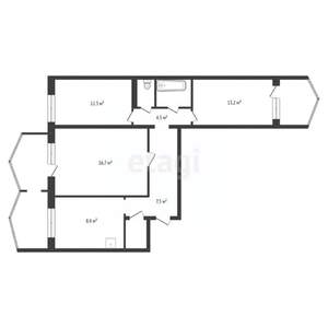 3-к квартира, вторичка, 72м2, 7/9 этаж