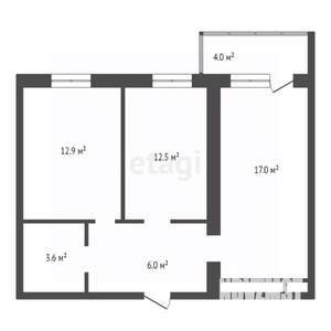 2-к квартира, вторичка, 55м2, 5/9 этаж