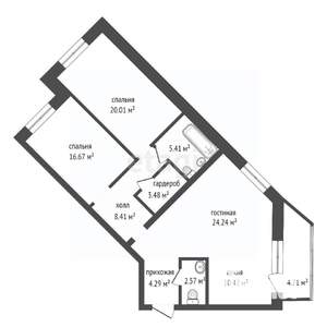 3-к квартира, сданный дом, 95м2, 6/8 этаж
