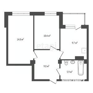 2-к квартира, вторичка, 50м2, 9/10 этаж