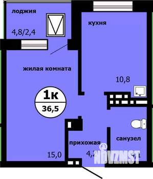 1-к квартира, вторичка, 36м2, 19/19 этаж
