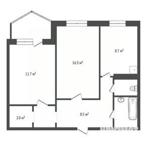 2-к квартира, вторичка, 54м2, 4/9 этаж