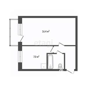 1-к квартира, вторичка, 30м2, 2/5 этаж