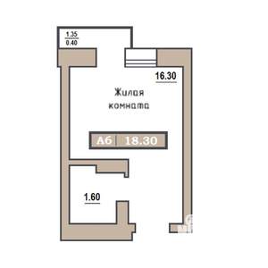 Студия квартира, строящийся дом, 18м2, 9/9 этаж