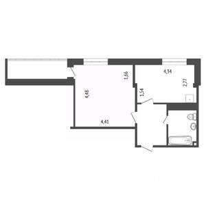 1-к квартира, вторичка, 43м2, 10/23 этаж