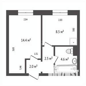 1-к квартира, вторичка, 32м2, 3/10 этаж