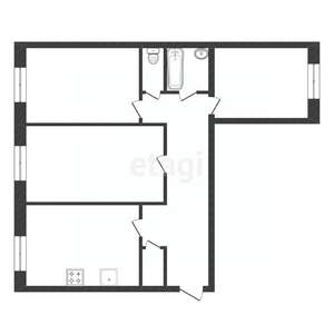 3-к квартира, вторичка, 68м2, 8/14 этаж