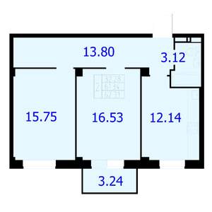 2-к квартира, строящийся дом, 62м2, 6/9 этаж