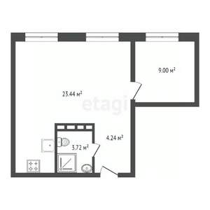 2-к квартира, вторичка, 45м2, 2/7 этаж