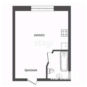 Студия квартира, вторичка, 16м2, 3/9 этаж