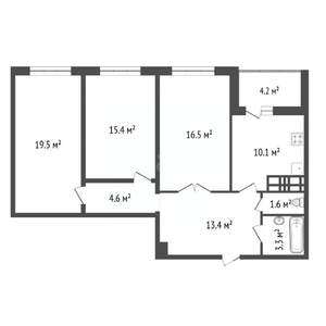 3-к квартира, вторичка, 85м2, 25/25 этаж