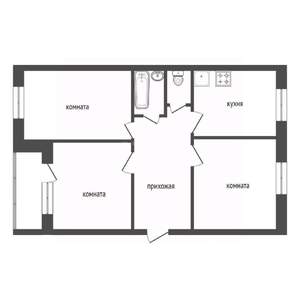 3-к квартира, вторичка, 68м2, 3/10 этаж
