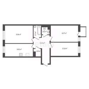 3-к квартира, вторичка, 89м2, 17/25 этаж