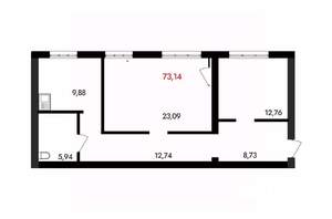2-к квартира, вторичка, 73м2, 18/18 этаж