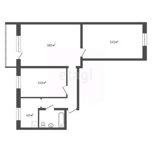 3-к квартира, вторичка, 61м2, 4/5 этаж