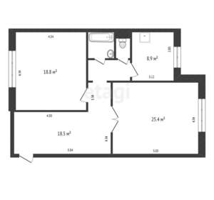 2-к квартира, вторичка, 79м2, 2/10 этаж