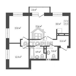3-к квартира, вторичка, 72м2, 15/25 этаж
