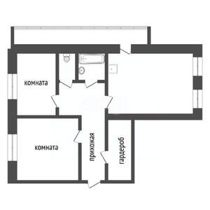 2-к квартира, вторичка, 59м2, 8/9 этаж