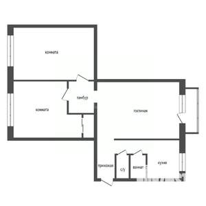 3-к квартира, вторичка, 62м2, 4/5 этаж