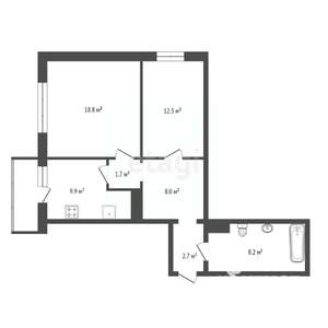 2-к квартира, вторичка, 62м2, 13/17 этаж