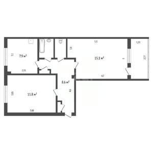 2-к квартира, вторичка, 50м2, 5/5 этаж