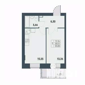 1-к квартира, вторичка, 40м2, 2/9 этаж