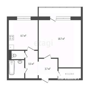 1-к квартира, вторичка, 40м2, 10/10 этаж