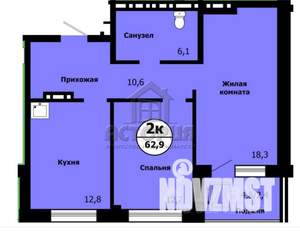2-к квартира, вторичка, 63м2, 7/19 этаж