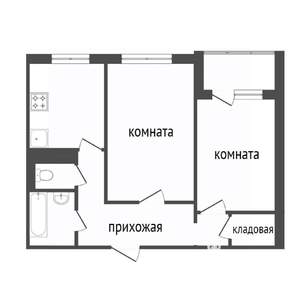 2-к квартира, вторичка, 51м2, 6/9 этаж