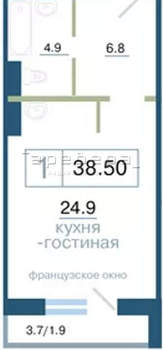 Студия квартира, вторичка, 37м2, 3/17 этаж