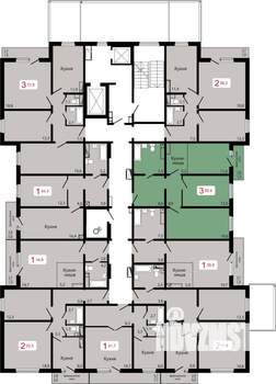 3-к квартира, вторичка, 66м2, 2/17 этаж