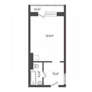 1-к квартира, вторичка, 38м2, 8/17 этаж