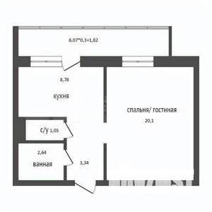 1-к квартира, вторичка, 38м2, 11/16 этаж