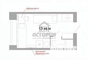 Студия квартира, вторичка, 12м2, 1/5 этаж