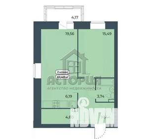 2-к квартира, вторичка, 61м2, 4/9 этаж