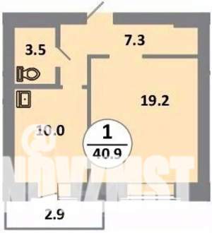 1-к квартира, вторичка, 41м2, 11/14 этаж