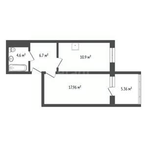 1-к квартира, вторичка, 42м2, 5/17 этаж