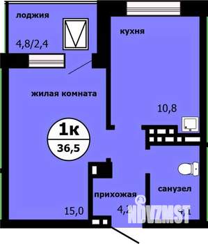 1-к квартира, вторичка, 36м2, 8/19 этаж
