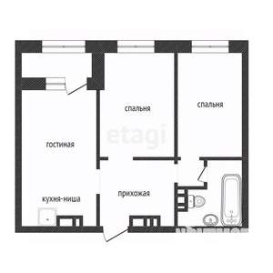 3-к квартира, вторичка, 58м2, 12/25 этаж