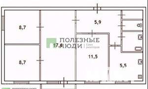 4-к квартира, вторичка, 65м2, 5/5 этаж