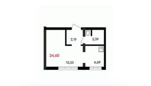 1-к квартира, вторичка, 25м2, 2/18 этаж