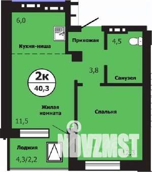 2-к квартира, строящийся дом, 40м2, 8/19 этаж