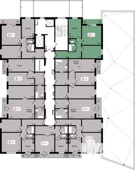2-к квартира, вторичка, 61м2, 5/17 этаж