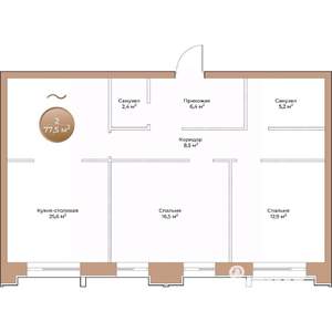 2-к квартира, вторичка, 78м2, 4/24 этаж