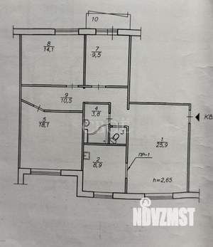 4-к квартира, вторичка, 92м2, 8/10 этаж