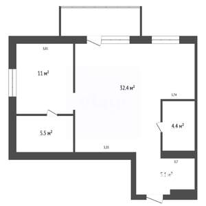 2-к квартира, вторичка, 55м2, 10/17 этаж