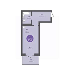 1-к квартира, вторичка, 35м2, 1/11 этаж